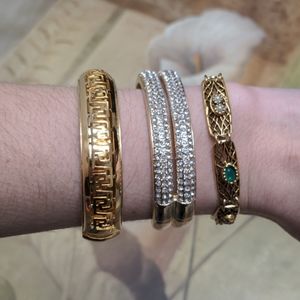 Gold bracelet trio